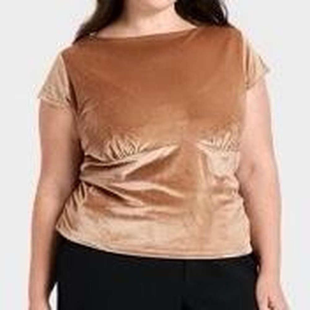 A New Day Women's Velour Ruched Top